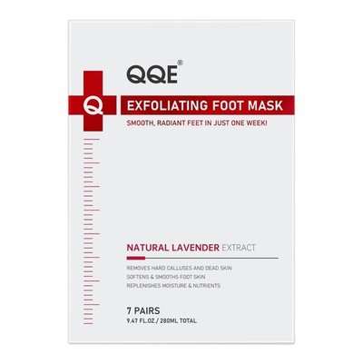 QQE 7 Pack Foot Peeling Mask, Hydrating Exfoliating Foot Mask for Dry Cracked