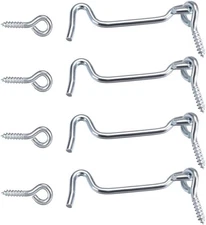 4 Pack 1.5-Inch Swivel Cabin Hook and Eye Latch – 1-1/2 Inch 4Pcs, Silver 