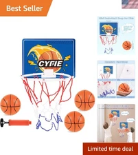 Portable Indoor Basketball Hoop for Kids - Adjustable Height & 3 Balls Included