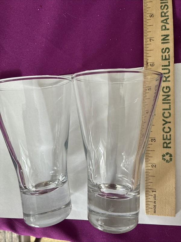 2 Fluted Clear Glasses 5.5”