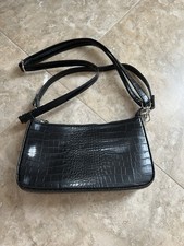 Unbranded faux croc black crossbody bag