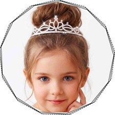 Silver Tiara Rhinestone Mini Tiaras Crown Headband for Women and Girls