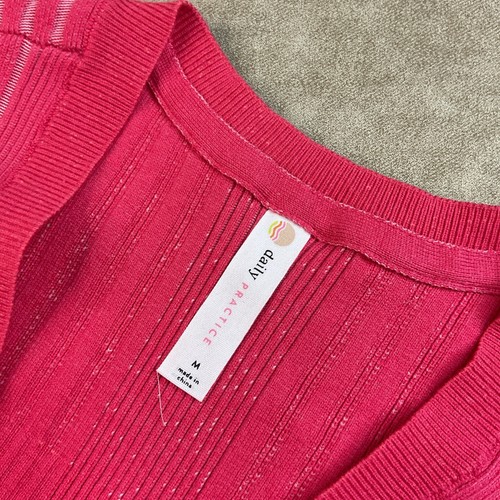 Daily Practice Anthropologie Dress Ribbed Midi Pink Sleeveless V-Neck Women Sz M - Picture 4 of 7