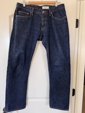 Gustin 1968 Raw Selvedge Denim Jeans Button Fly Indigo Slim Mens 35X30 USA Made