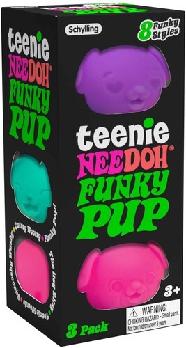 NeeDoh Teenie Funky Pups - Включает в себя 3 маленьких забавных щенка размером 1,5 дюйма - Выбираются случайным образом