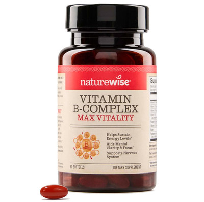 NatureWise Vitamin B Complex for Women and Men - with Folic Acid Biotin B1 B2 B3