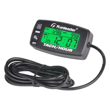 Runleader Digital Gas Engine Tachometer, Hours & RPM Record,Backlight Hour Me...