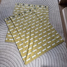 Fryetts Sausage Dog Eyelet Curtains ~ Ochre Mustard ~ Static Caravan / Lodge 