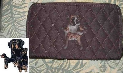 Belvah Quilted Fabric ROTTWEILER Dog Breed Zip Around Ladies Wallet