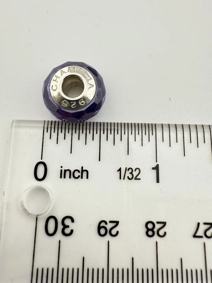 CHAMILIA 925 FACETADO PÚRPURA JOYA CRISTAL MURANO CUENTA K718B Foto 4 de 4