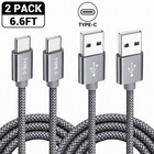 2 Pack iPhone Charger, 6.6FT USB to Type-C Charging Cable, Braided Charger Cord