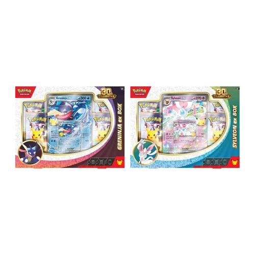 Pokemon TCG 30th Celebration ex Box Greninja or Sylveon Sealed PRESALE 30 Sep
