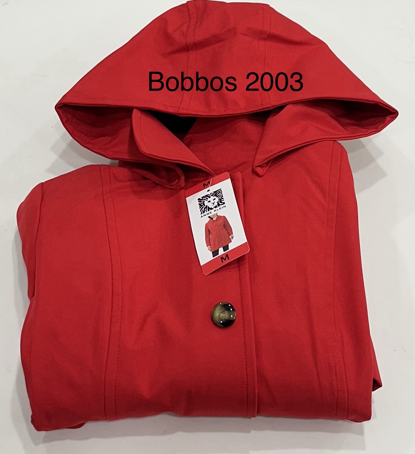 Anne Klein Women's Removable Hoodie Trench Coat, Red, Size M