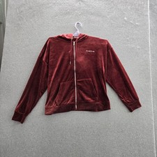 Bebe Sport Women Hoodie XL Red Activewear Zipper Logo Long Sleeve