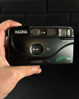 Halina Vision XMS analoge Kleinbildkamera Motorantrieb automatischer Blitz + Tasche - funktioniert