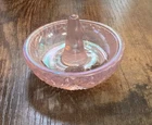Vintage Fenton Pink Iridescent Glass Ring Holder Vanity Jewelry Trinket Dish