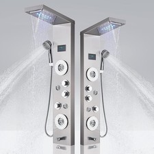 Stainless steel LED Shower Panel Column Tower System Massage Body Jets Mixer Tap