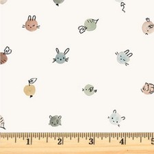 Cotton-tale Dots Cream 90949-11 FIGO 100 Cotton Fabric Half Yd Cont Cuts