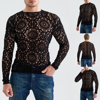 Elastisches O-Ausschnitt Shirt Herren Langarm T-Shirts Durchschnittsgröße Einf