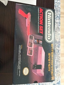 Old Stock Original Nintendo NES Console Super Mario Duck Hunt Zapper Action Set 