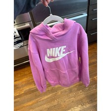 Nike Big Kids' Sportswear Club Hoodie in a purple color girls medium