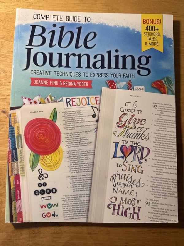 Lot of 2 Bible Journaling Books Creative Faith Art Stickers Tabs Techniques