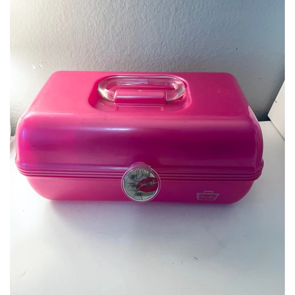 Estuche organizador de maquillaje vintage Caboodles rosa retro Foto 2 de 4