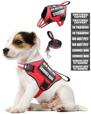 Service Dog Vest Harness and Leash Set 10 Patches for Puppy Small Dogs,Do Not...