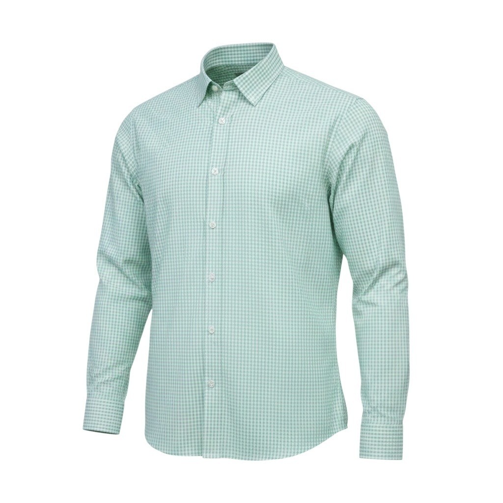 Tu Man Shirt Men's UK Size L Green Check Long Sleeve Barrel Cuff Wing Collar