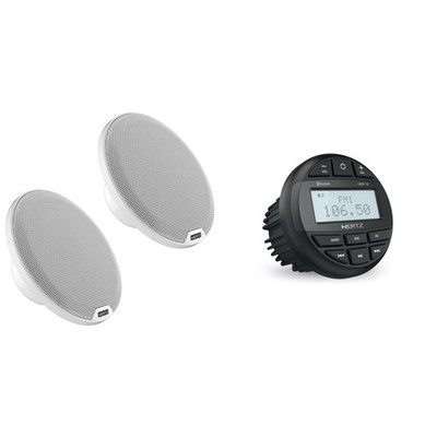 Hertz Marine HMR-10 Marine Digital Media Receiver Gauge style Receiver and HE...