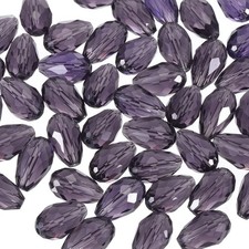 8mm Faceted Glass Beads, 100 Pcs Purple Bicone Birthstone Bead