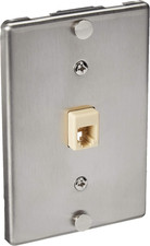 Telephone Wall Phone Wallplate Surface Mount Jack, 1 Modular 6P4C Jack, Screw-Do
