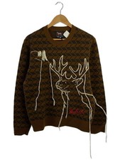 Woolrich DEER SWEATER Knit Sweater Heavyweight M Wool BRW Solid WOKNT304