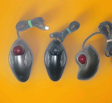 Lot Of 3 LogiTech TrackMan T-BC21 BB18 TrackBall Wheel Wired USB Mouse / 2 Balls
