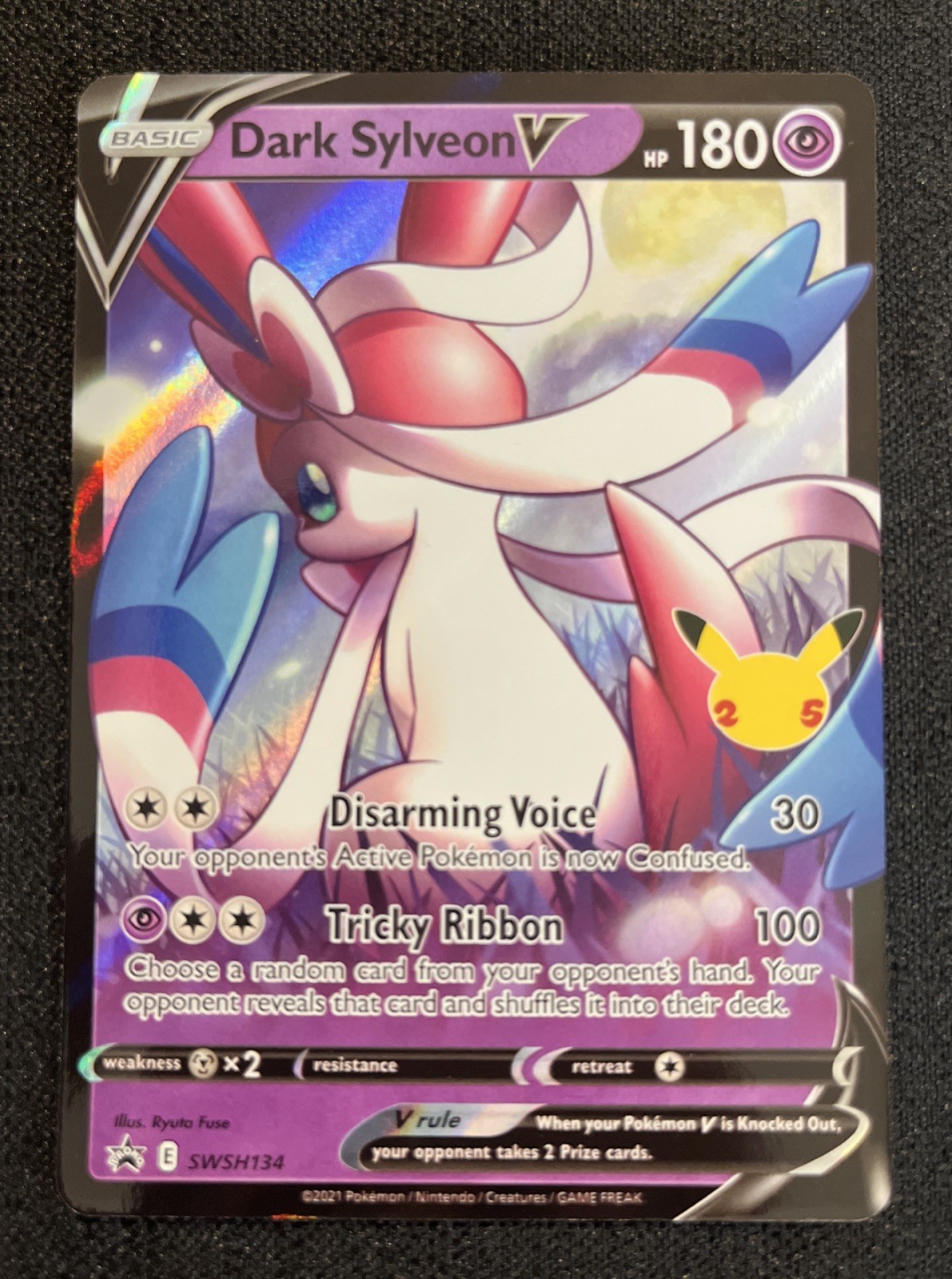 Pokemon SWSH Black Star Promos Dark Sylveon V 2021 SWSH134 Celebrations 25th TCG