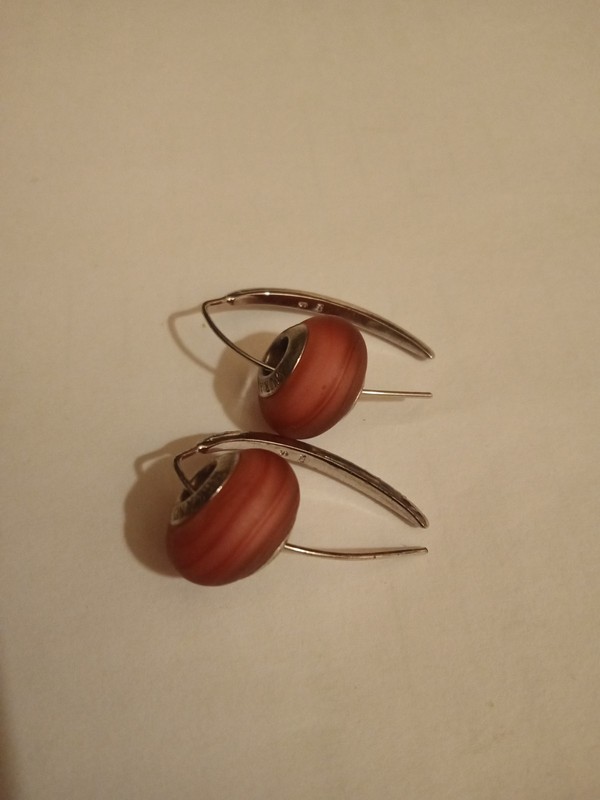 Lot of 2 Murano, MA Glass Bead Charm Sterling Silver 925, Italy 