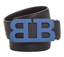 Bally 6303772 Mirror Buckle Adjustable Reversible Black Belt EU 120/US 47