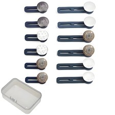 12 Pcs Quality Button Extenders for Jeans - Easy to Use Pants Waist Adjuster