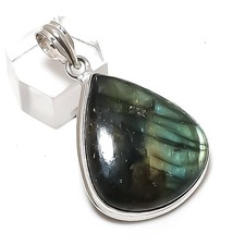 Labradorite Gemstone Handmade 925 Sterling Silver Jewelry Pendant 1.85