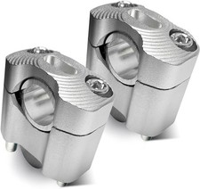 Universal Motorcycle Handlebar Risers Silver 1 1/8 inch Handlebar Mount Clamps