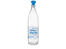 Bouteille En Verre Décor Bleu 0,75 111900 Home