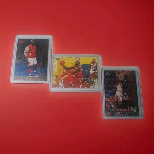 Michael Jordan 3 Card Lot Upper Deck, Fleer NBA Chicago Bulls 90's Era GOAT NM