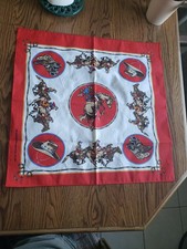 VTG Rodeo Cowboy Scarf 21" x 21" Bandanna Handkerchief Western Horse Bronco USA