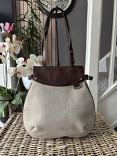BARON Canvas And Genuine Leather Shoulder Bag , Handbag