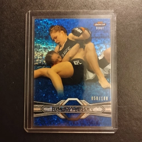 #58/188 Ronda Rousey Debut Blue Sparkle Parallel 2013 Topps UFC Finest Rookie