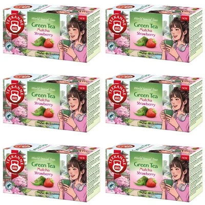 TEEKANNE - Green Tea Matcha Strawberry - Grüner Tee Matcha Erdbeere 6x20 Teebeut - Bild 1 von 3