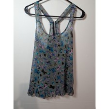 Y2K Tank Top Butterfly Womens Lily White slee...