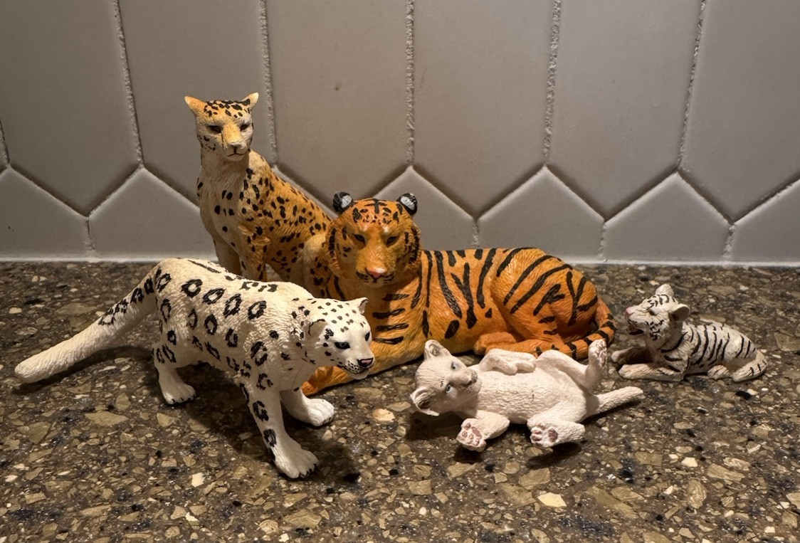 Schleich Wild animals Lot Of Leopard, cheetah, Lion Cub, Tiger