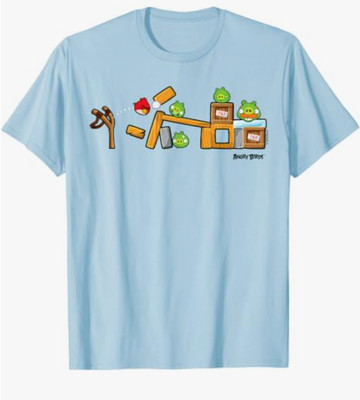 Angry Birds Classic Gameplay Slingshot Pigs TNT Crates Unisex T shirt