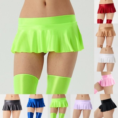 Brand New Short Skirt Shiny Female Glossy Holiday Party Pool Sexy Skater